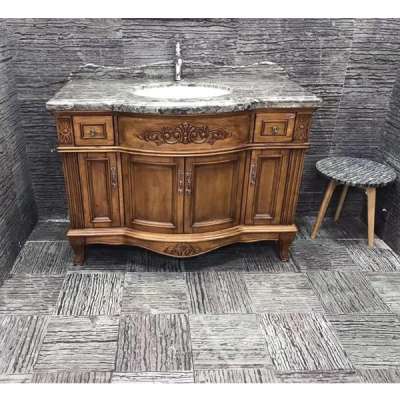 Vintage Brown Finish Bath Cabinet,Leading Bathroom Vanity Factory in China